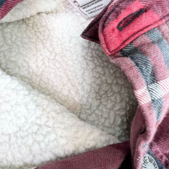 The North Face Jacket Mens Small Red & Blac Plaid Sherpa Campshire Flannel Shirt - Picture 3 of 8